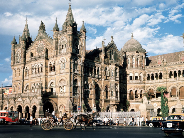 Обои картинки фото victoria, terminus, bombay, india, города