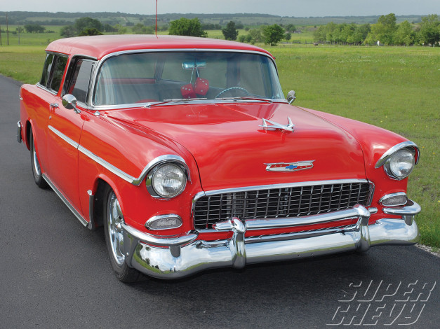 Обои картинки фото 1955, chevy, nomad, автомобили, chevrolet