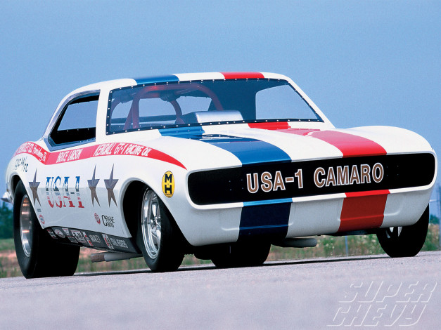 Обои картинки фото 1968, chevy, camaro, автомобили, hotrod, dragster