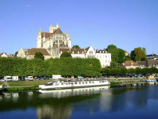 Обои картинки фото auxerre, france, города, католические, соборы, костелы, аббатства