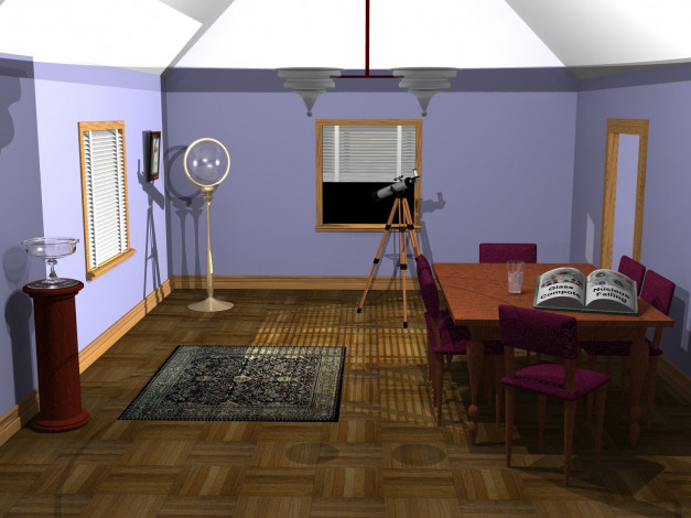 Обои картинки фото 3д, графика, realism, реализм, комната, стол, стул, коврик