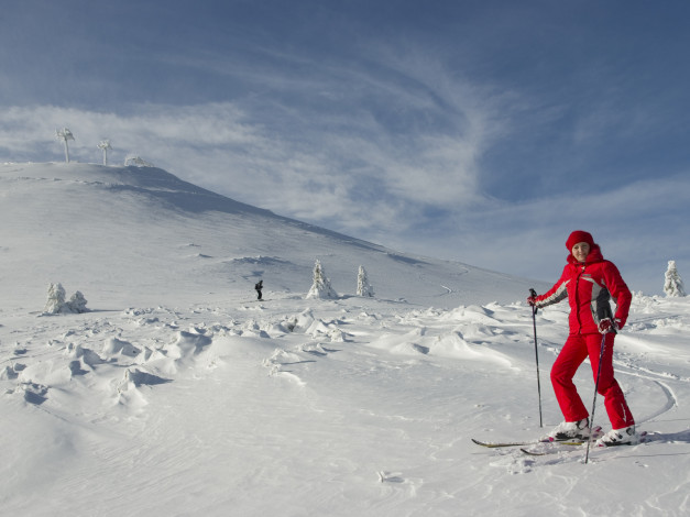 Обои картинки фото спорт, лыжный, горы, снег