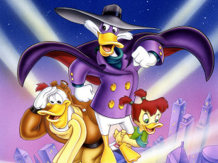 обоя darkwing, duck, мультфильмы, Чёрный, плащ