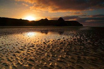 Картинка golden sunset природа восходы закаты сумерки закат море отлив