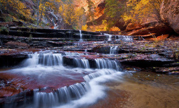 Картинка autumn природа водопады каскад водопад река