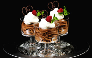 Картинка еда мороженое десерты креманки крем малина шоколад мята