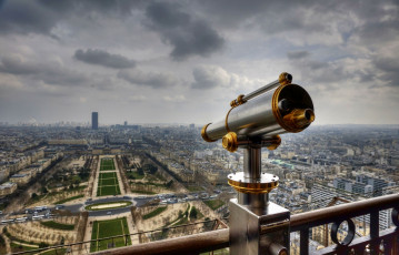 Картинка франция иль де франс париж города оброрная площадка зрительная труба город панорама