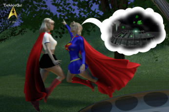 Картинка 3д+графика фантазия+ fantasy девушки супермены