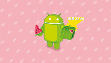 Картинка компьютеры android логотип фон арбуз