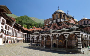 обоя города, - православные церкви,  монастыри, красивый, рильский, монастырь, болгария