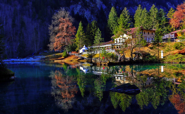 Обои картинки фото blausee lake, switzerland, города, - пейзажи, blausee, lake