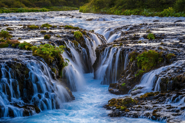 Обои картинки фото bruafoss waterfall, iceland, природа, водопады, bruafoss, waterfall