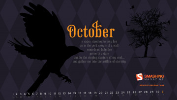 Картинка календари рисованные векторная графика дерево вороны