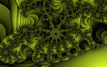 Картинка 3д графика fractal фракталы узор зелёный тёмный фрактал