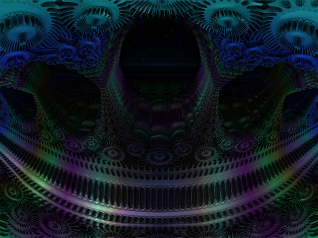 Обои картинки фото 3д, графика, fractal, фракталы, синий, зелёный