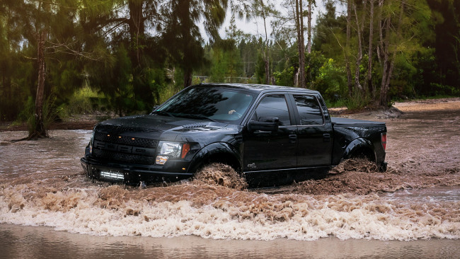 Обои картинки фото ford, автомобили, паводок, река, авто