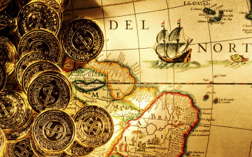 Картинка разное глобусы карты карта золотые монеты