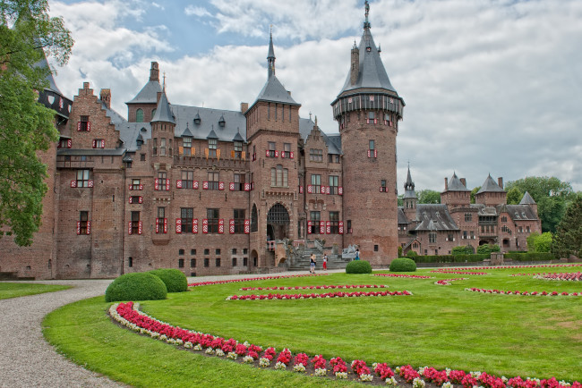 Обои картинки фото замок, де, хаар, голландия, города, дворцы, замки, крепости