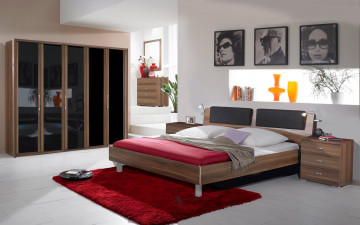 Картинка интерьер спальня подушки кровать
