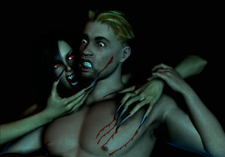 Картинка 3д+графика существа+ creatures мужчина взгляд фон вампир