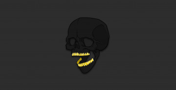 Картинка рисованное минимализм череп золотые зубы
