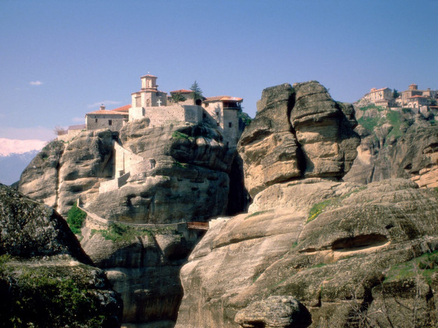 Обои картинки фото meteora, monastery, greece, города