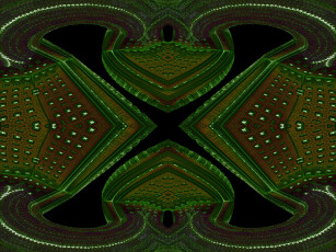 Картинка 3д графика fractal фракталы тёмный зелёный абстракция