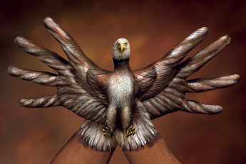 Картинка hand painting by guido daniel разное руки орёл