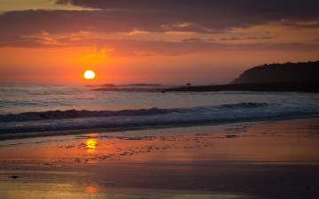 Картинка santa cruz california природа восходы закаты море побережье закат