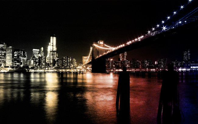 Обои картинки фото города, нью, йорк, сша, ночь, дома, огни