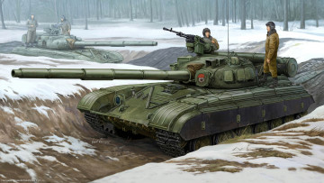 обоя рисованные, армия, т-64, советский, танк, ссср