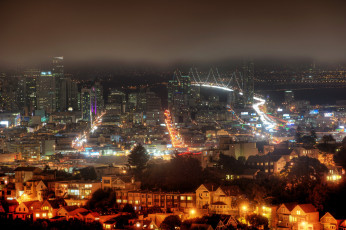 Картинка города сан франциско сша san francisco california ночь огни панорама дома