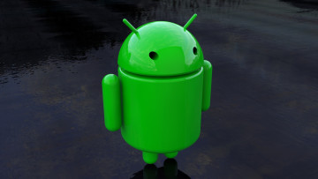 обоя компьютеры, android, зеленый, темный