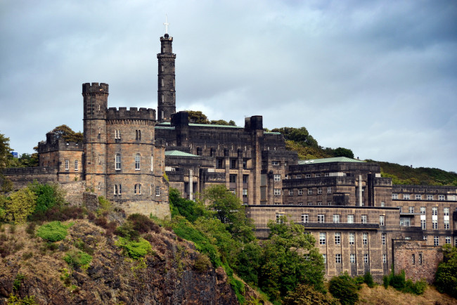 Обои картинки фото calton, hill, edinburgh, scotland, города, эдинбург, шотландия, дворец