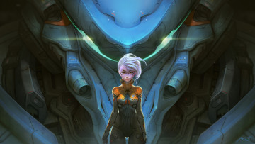 Картинка аниме оружие +техника +технологии титан робот костюм девушка