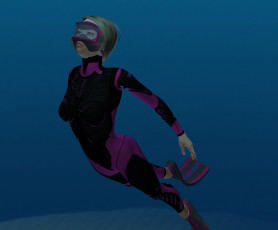 Картинка fatal+diving 3д+графика фантазия+ fantasy девушка fatal diving фон взгляд
