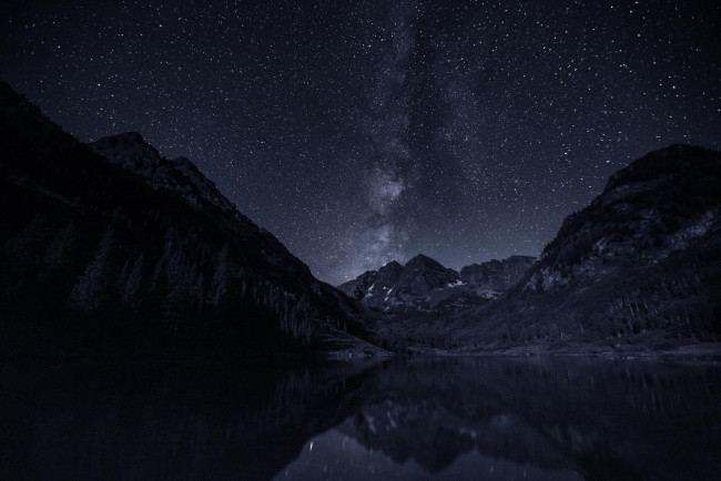 Обои картинки фото природа, горы, звезды, озеро