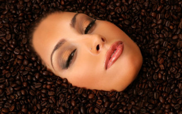 Картинка девушки anetta+keys лицо кофе