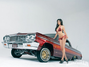 Картинка автомобили авто девушками impala chevy