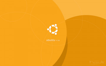 Картинка компьютеры ubuntu linux фон жёлтый