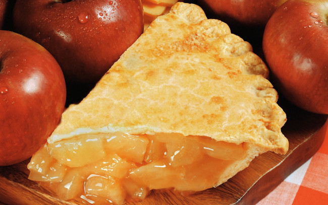 Обои картинки фото еда, хлеб, выпечка, яблочный, пирог, яблоки