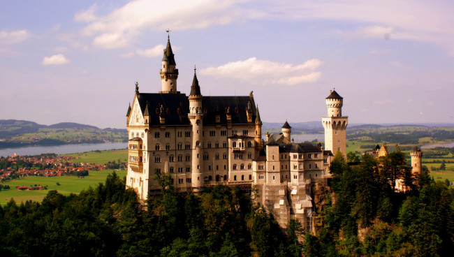 Обои картинки фото neuschwanstein, castle, германия, города, замок, нойшванштайн