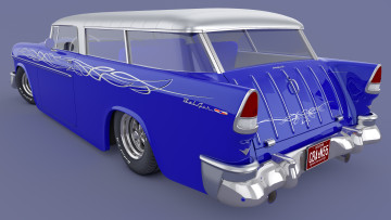 обоя автомобили, 3д, 1955, chevrolet, bel, air, nomad