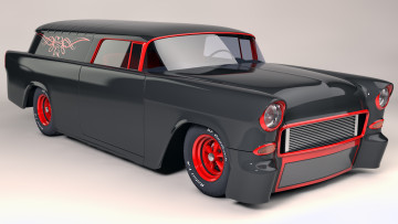 Картинка автомобили 3д custom 1955 nomad air bel chevrolet