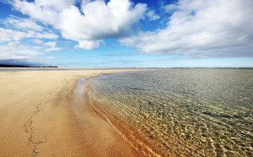 обоя природа, побережье, океан, пляж, песок, облака