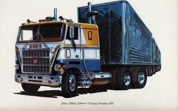 Картинка mack автомобили рисованные print truck wallpaper paint classic