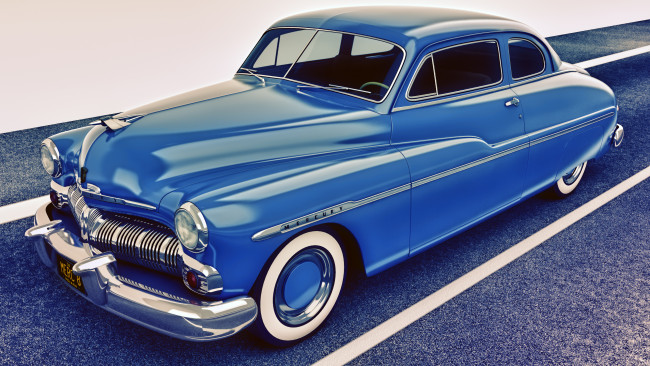 Обои картинки фото автомобили, 3д, 1950, mercury, coupe