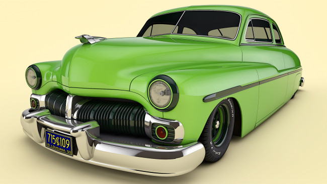 Обои картинки фото автомобили, 3д, 1950, mercury, coupe