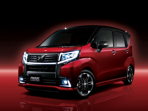 Обои картинки фото автомобили, daihatsu, move, custom, 2014г, красный