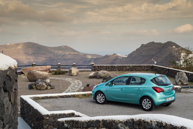 Обои картинки фото автомобили, opel, corsa, 5-door, e, 2014, г, синий